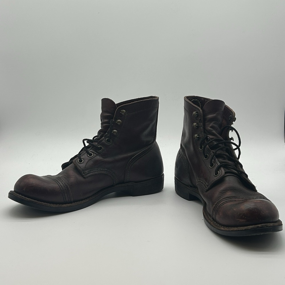 Vintage Red Wing 8119 Heritage Iron Ranger Oxblood Leather Boots Mens 8.5 D USA